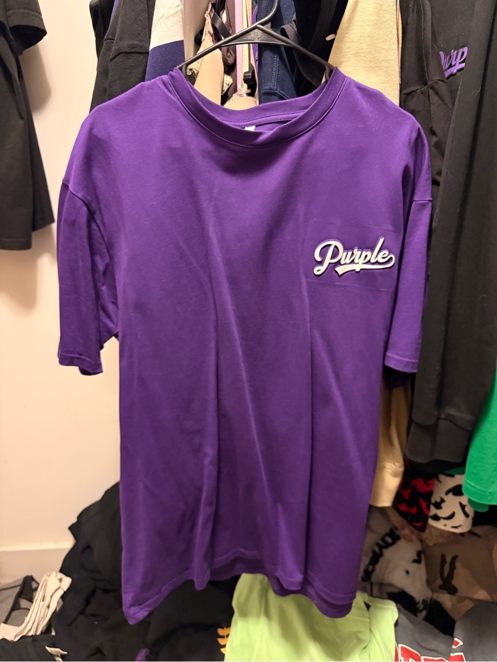 Purple Men's Short Sleeve Tee - Bold Purple Logo